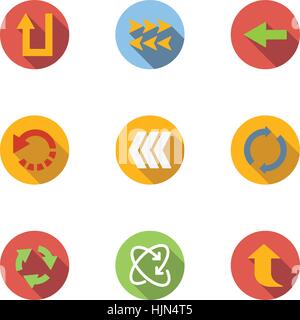 Pointer of computer icons set. Flat illustration of 9 pointer of computer vector icons for web Stock Vector