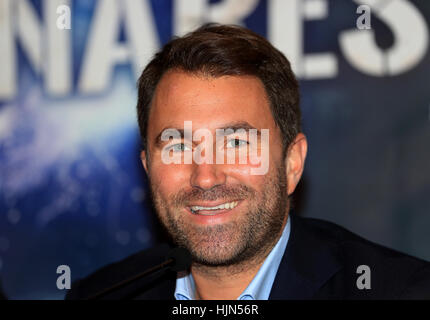 Promoter Eddie Hearn during the press conference at the Radisson Blu Edwardian Hotel, Manchester. Stock Photo