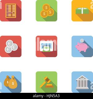 Funding icons set. Flat illustration of 9 funding vector icons for web Stock Vector