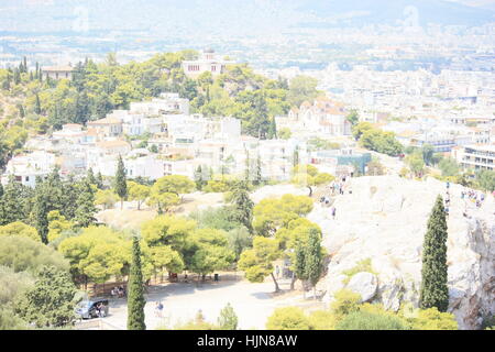 Panoramic view of Athens from Acropolis Stock Photo