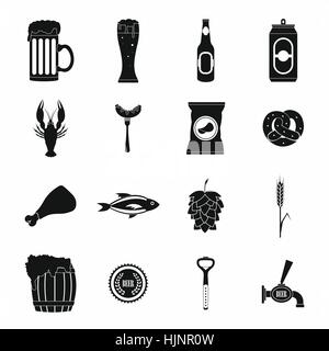 Beer icons set in simple style for any design Stock Vector