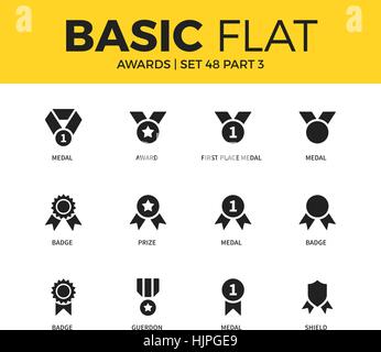 Basic set of Awards icons Stock Vector