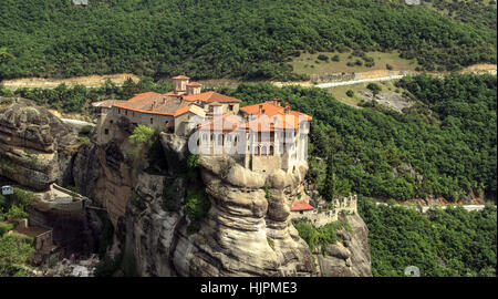 Monasteries area at Meteora of Kalampaka in Greece. Stock Photo