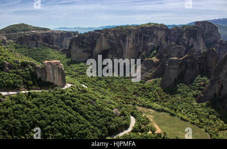 Monasteries area at Meteora of Kalampaka in Greece. Stock Photo