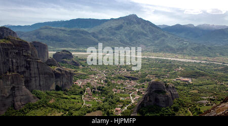 Monasteries area at Meteora of Kalampaka in Greece. Stock Photo