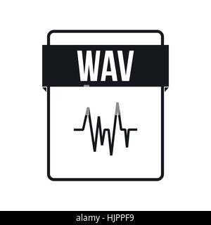 WAV file icon in simple style on a white background Stock Vector