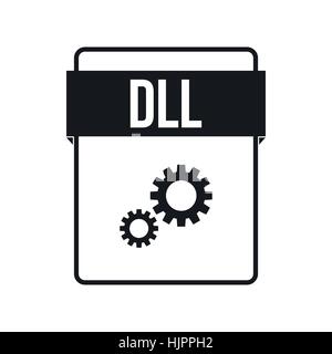 DLL file icon in simple style on a white background Stock Vector