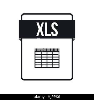 XLS file icon in simple style on a white background Stock Vector