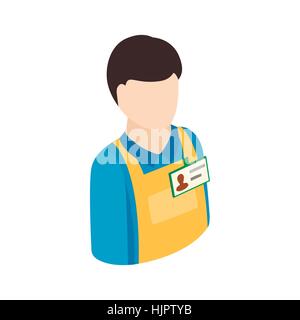 Warehouse worker icon in isometric 3d style on a white background Stock Vector