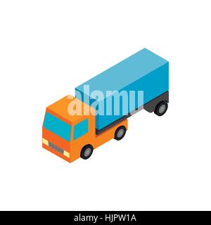 Truck icon in isometric 3d style on a white background Stock Vector