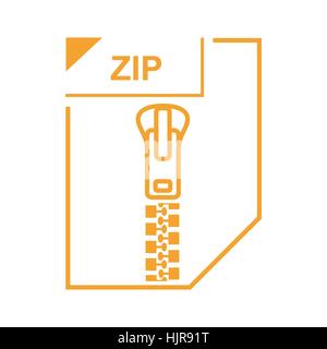 ZIP file icon in cartoon style on a white background Stock Vector