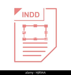 INDD file icon in cartoon style on a white background Stock Vector