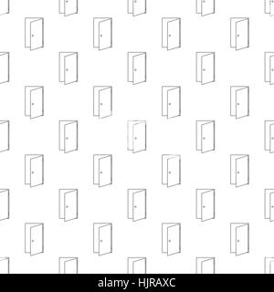 Door pattern seamless black for any design Stock Vector