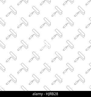 Paint roller pattern seamless black for any design Stock Vector