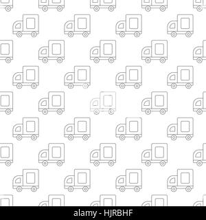 Medium truck pattern seamless black for any design Stock Vector