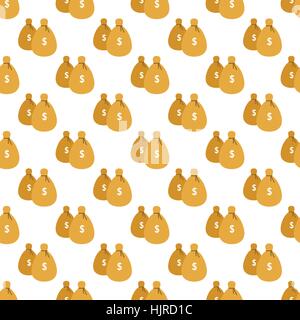 Money bags pattern seamless black for any design Stock Vector