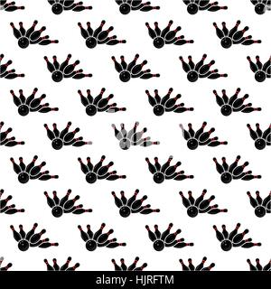 Bowling pattern seamless black for any design Stock Vector