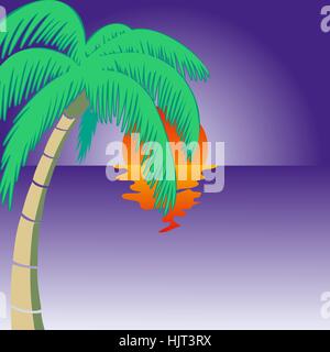 Summer holidays background. Seaside View Poster. Vector beach resort wallpaper Stock Vector