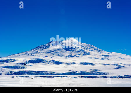 The smoking summit of Mount Erebus an active volcano in Antarctica ...