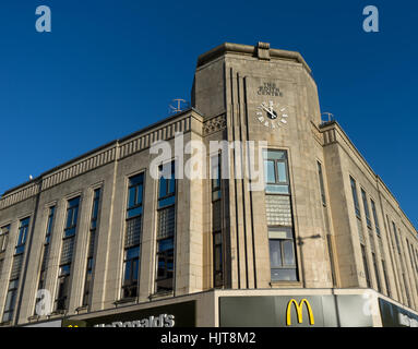 Art Deco Building: Edith Centre building. now home to McDonalds and other businesses, Blackpool town centre. Stock Photo