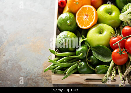 Fresh colorful vegetables and fruits Stock Photo