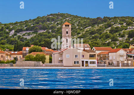 Town of Tisno on Island Murter waterfront, Dalmatia, Croatia Stock Photo