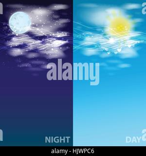 the sky day and night. glowing lines Illustrations Stock Vector