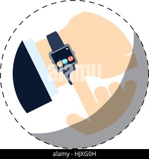 smartwatch button thumbnail icon imagevector illustration design Stock Vector