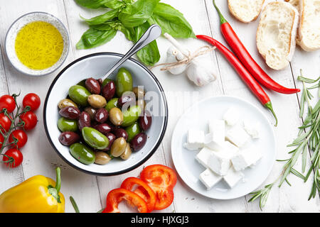 Mediterranean cuisine ingredients Stock Photo