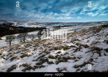 Winter Snow scene in the Yorkshire Dales National Park. Stock Photo