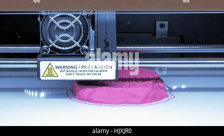 Three dimensional plastic 3d printer Stock Photo