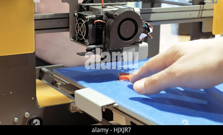 Three dimensional plastic 3d printer Stock Photo