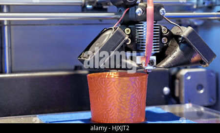 Three dimensional plastic 3d printer Stock Photo