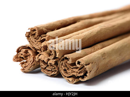 true cinnamon sticks isolated on white background Stock Photo