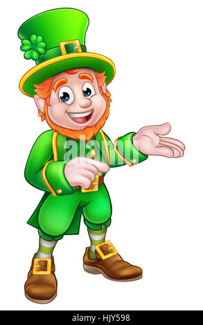 Leprechaun St Patricks Day cartoon character Stock Photo