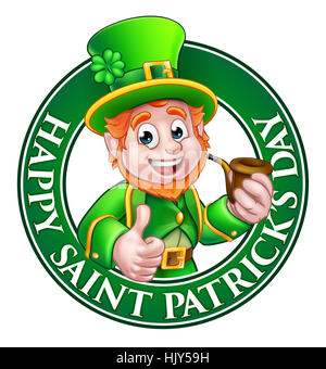 St. Patrick's Day badge with clover Stock Photo - Alamy