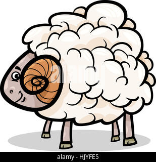 animal, sheep, wool, illustration, ram, livestock, farm, cartoon, laugh, Stock Photo