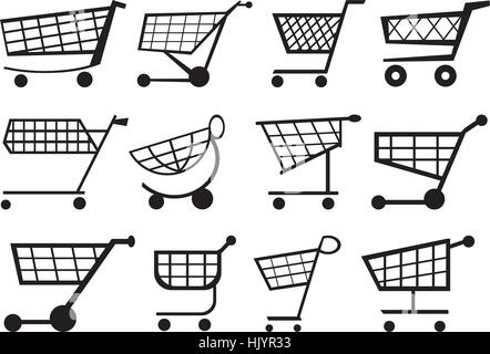 Shopping cart icon as vector graphic. Stock Vector