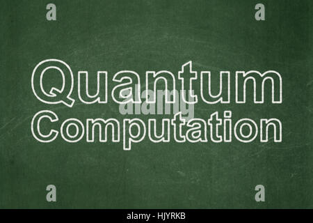 Science concept: Quantum Computation on chalkboard background Stock Photo