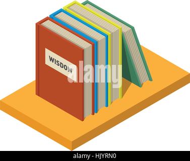 Set of books and tutorials. Isometric flat vector. Stock Vector