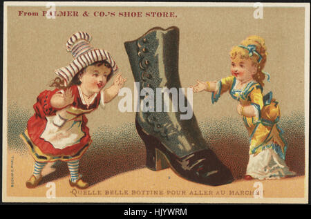 From Palmer & Co's shoe store. Quelle belle bottine pour aller au marche!! Stock Photo