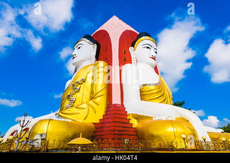 Bago, Myanmar Four Faces of Buddha at Kyaikpun Buddha. Stock Photo