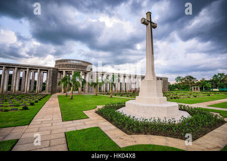 Taukkyan War Cemetery dedicated to allied losses during WWII near Yangon, Myanmar.