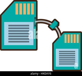 cartoon memory sd card back transfer icon vector illustration eps 10 Stock Vector