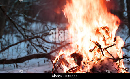 Firing wire in fire Stock Photo