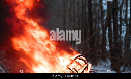 Firing wire in fire Stock Photo