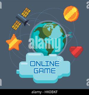 online games worldwire connection media vector illustration eps 10 Stock Vector