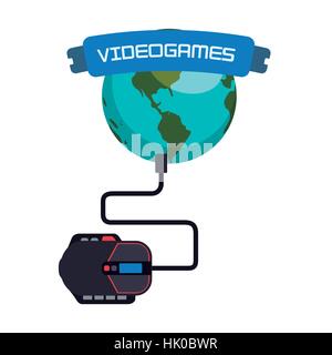 videogames world online connection mouse system vector illustration eps 10 Stock Vector