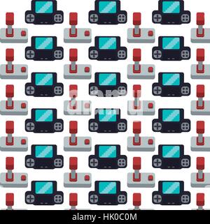 gamepad joystick collection seamless pattern design vector illustration eps 10 Stock Vector