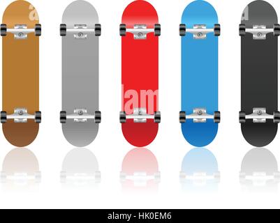Skateboard on a white background. Vector illustration. Stock Vector